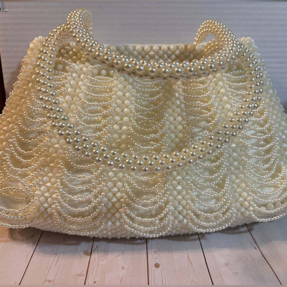 Vintage Style Pearl Beaded Statement Bag Bridal Coquette Y2K Glam